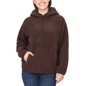 Brown Sherpa Zip Hoodie